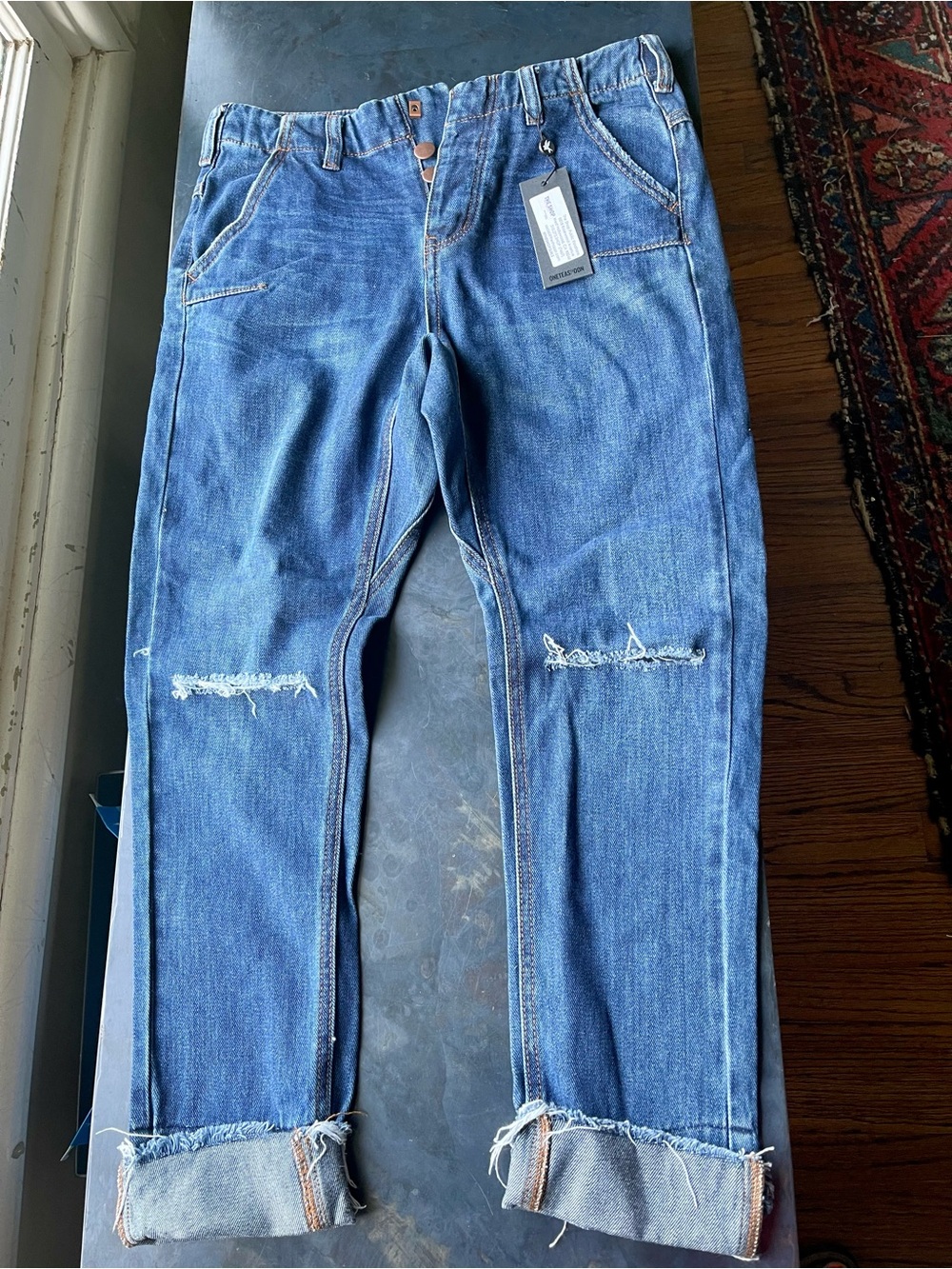 NWT One Teaspoon soft denim relaxed taperd Distressed Jeans - 24